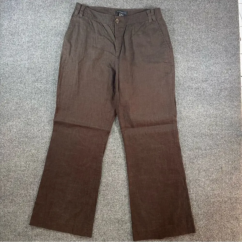 Vintage Y2K Women’s Banana Republic Martin Pant Linen Blend Loose Fit Trouser 14